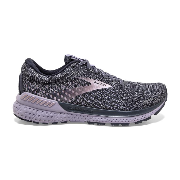 Brooks Adrenaline GTS 21 Road Running Shoes - Women's - Ombre grey/Lavender/Metallic (58417-XQEM)